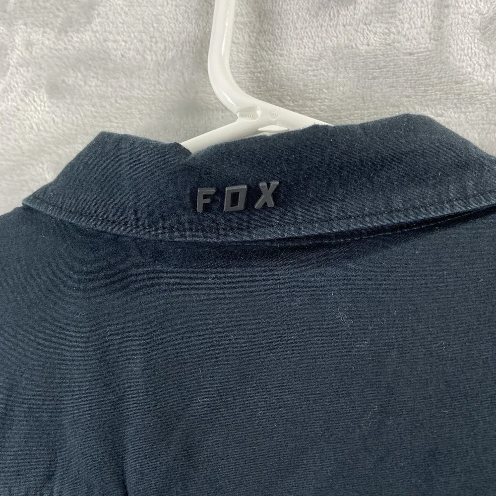 Fox Head Racing Shirt Mens Large Snap Buttons Short Sleeve Utility Pockets Biker